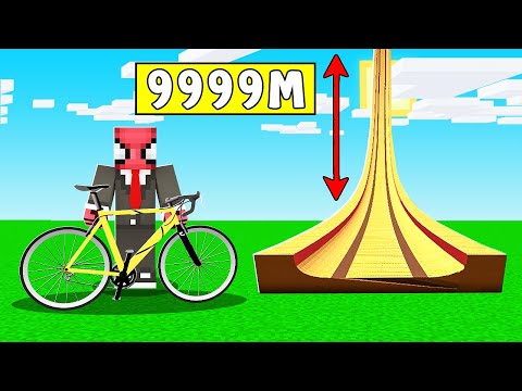BİSİKLETLE EN UZUN RAMPADAN ATLADIM! 😱 - Minecraft