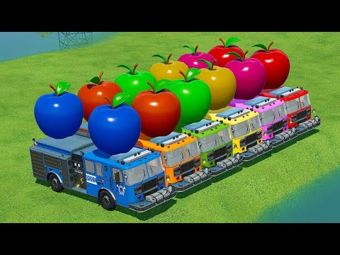 LOAD & TRANSPORT GIANT APPLES WITH FIRE TRUCKS - Farming Simulator 22