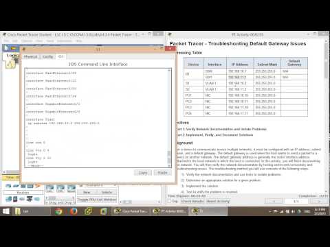 CCNA1 6.4.3.4 Packet Tracer - Troubleshooting Default Gateway Issues