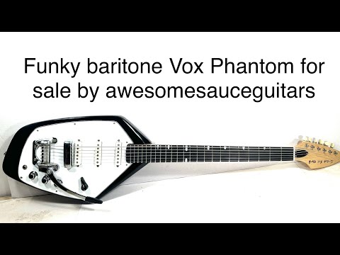Awesomesauceguitars modified baritone Vox Phantom VI with vintage parts “The Ghost” 2026 - Black image 16