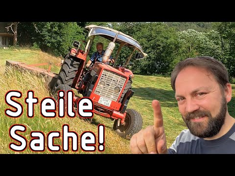Heu Mähen 2022 am steilen Hang!