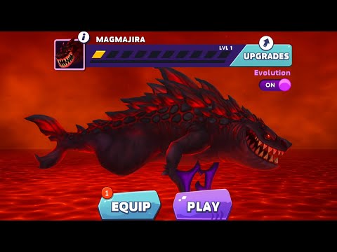 NEW  TITAN MAGMAJIRA UNLOCKED AND GAMEPLAY - Hungry Shark Evolution