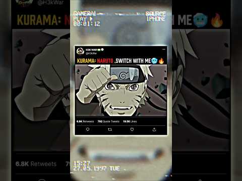 Kurama: Naruto, Switch With Me 🥶🔥 Kurama Edit😈 #shorts #anime #trending