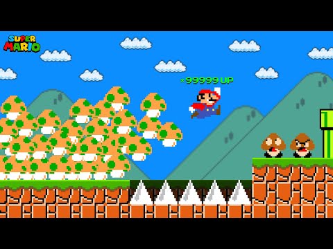 Super Mario Bros., but Every Time Mario Jumps, 1-Up Mushroom Appears