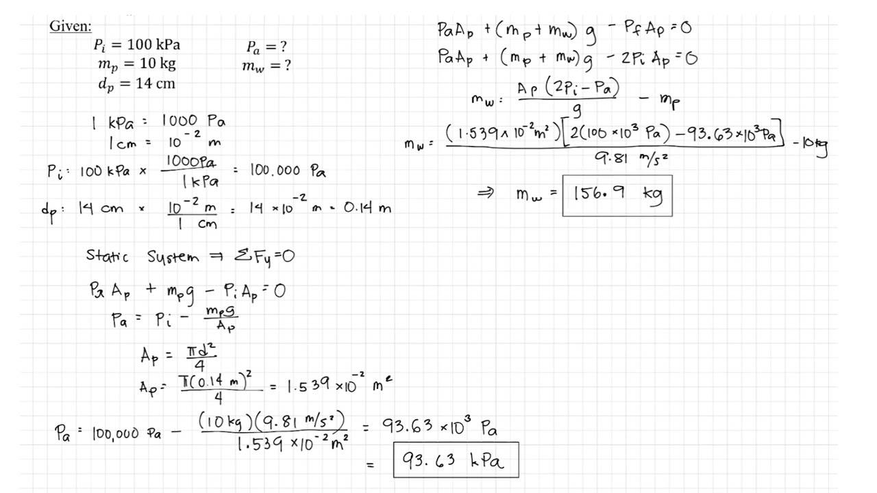 A vertical pistoncylinder device contains a gas at a pressu Quizlet