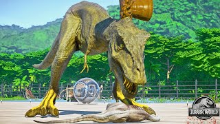Siren Head Tirex vs Monster Spinosaurus & Super Rex Dinosaurs in Jurassic World Evolution