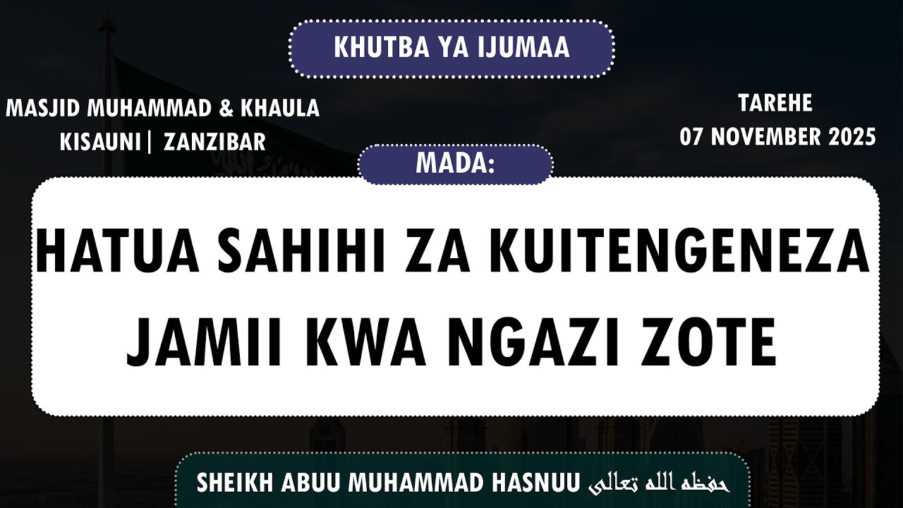 HATUA SAHIHI ZA KUITENGENEZA JAMII KWA NGAZI ZOTE