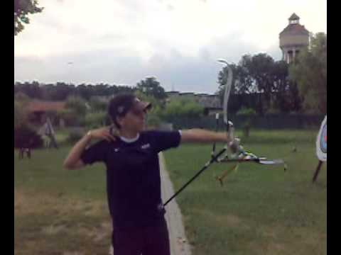 Luca Fanti with recurve bow