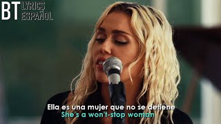 Miley Cyrus - Wonder Woman // Lyrics + Español // Backyard Sessions