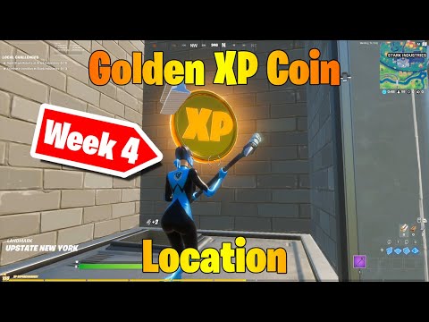Fortnite Week 4 Golden XP Coin Location!
