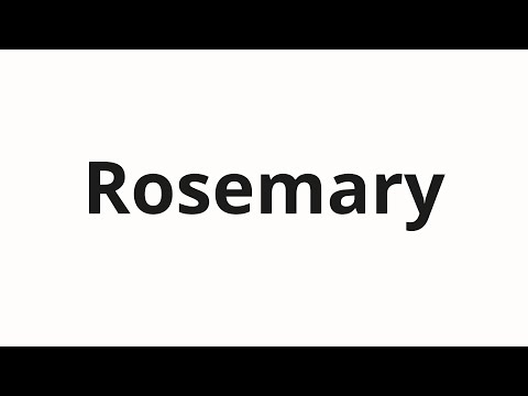 How to pronounce Rosemary