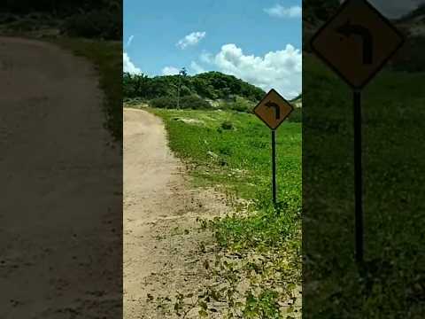 PLACA DE TRÂNSITO NA ESTRADINHA DE TERRA NO CEARÁ #trairí #Ceará #Guajirú