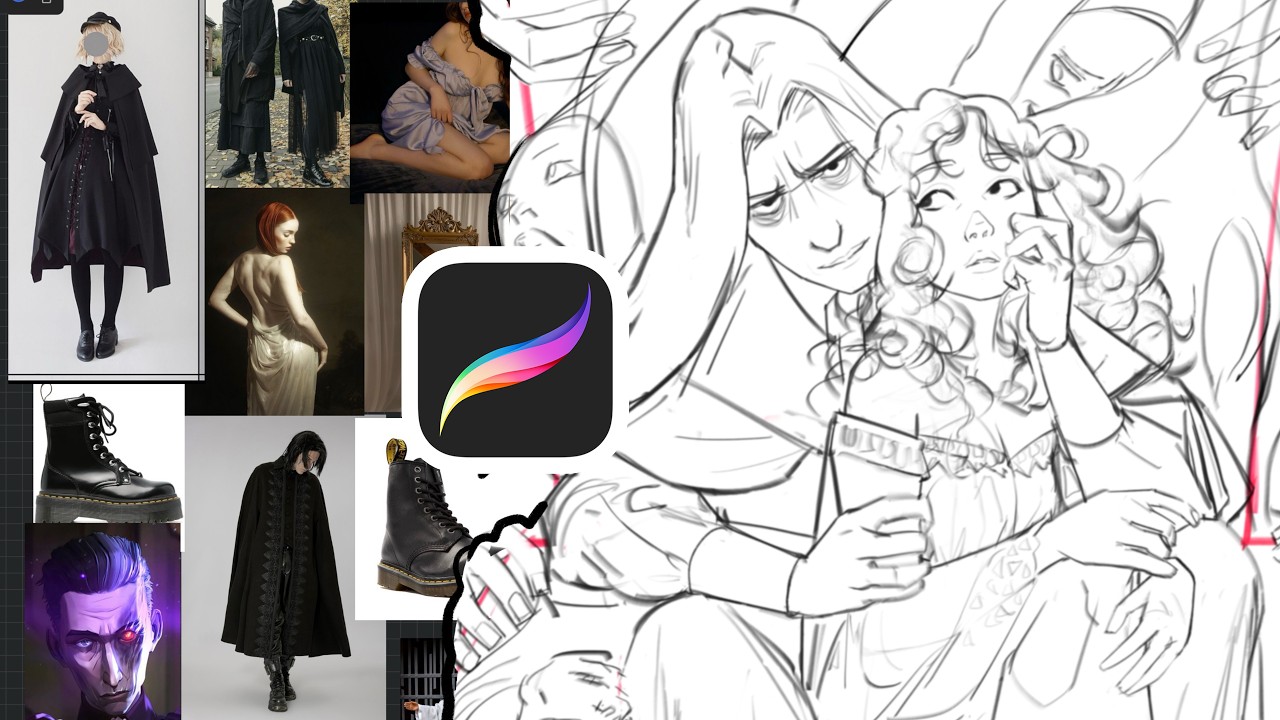 My take on Klimt - "The Kiss" Part 3 - Procreate