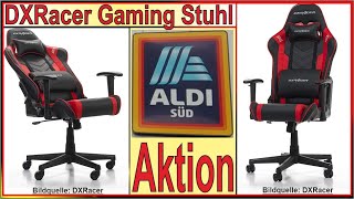 ALDI Angebot - DX Racer Gaming Stuhl - Gamer Stuhl in Racer Optik mit Wippfunktion u. Kissen