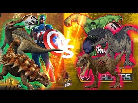 T Rex Colors Pack vs Spinosaurus vs Allosaurus  Dinosaurs Fighting in Jurassic World Ev 2