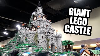 Giant LEGO Castle with Waterfall & Underground Caverns by Beyond the Brick