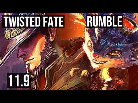 TWISTED FATE vs RUMBLE (MID) | 6/1/7, 800+ games, Rank 8 TF, 1.3M mastery | KR Challenger | v11.9