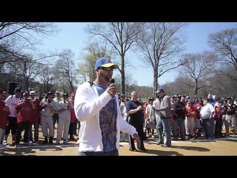 Manny Delcarmen Talks to Regan Youth Baseball Teams