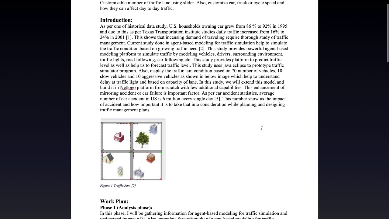Initial proposal: Agent-based modeling for traffic simulation