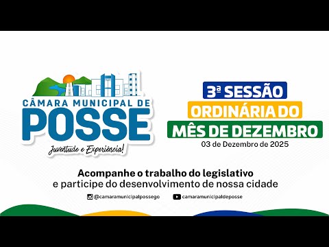 3° SESSÃO ORDINÁRIA DO MÊS DE DEZEMBRO - 03/12/2025