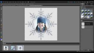 Photoshop Element 10 - How to superimpose an image onto a snowflake