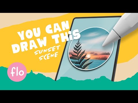You Can Draw This SUNSET LANDSCAPE in PROCREATE - using FREE Procreate brushes only