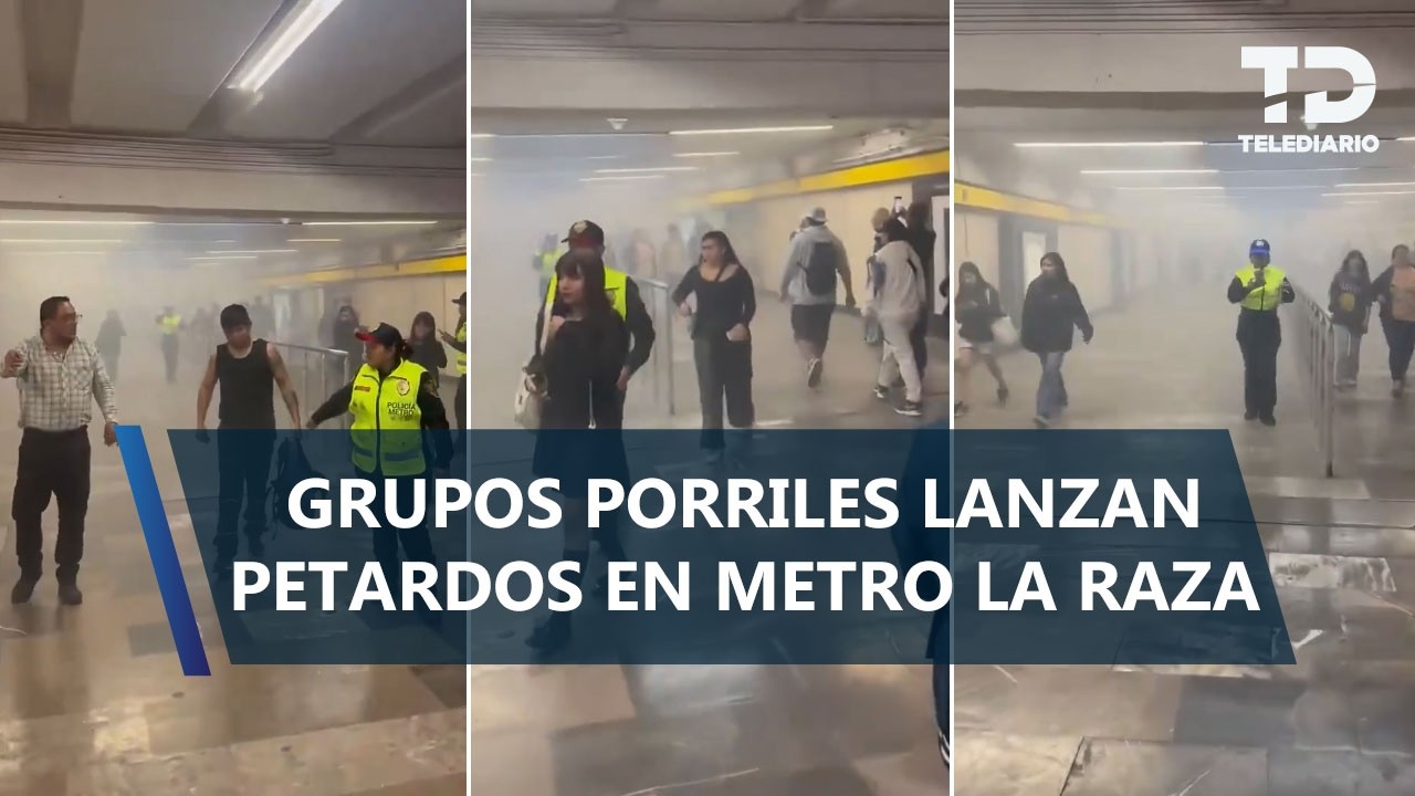 Se reporta enfrentamiento entre estudiantes en Metro La Raza; se lanzaron petardos