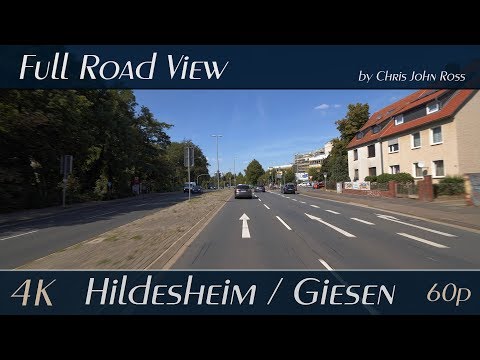 Hildesheim / Giesen, Germany: Schützenallee, Bückebergstraße, Bundesstraße (B1) - 4K (2160p/60p) UHD