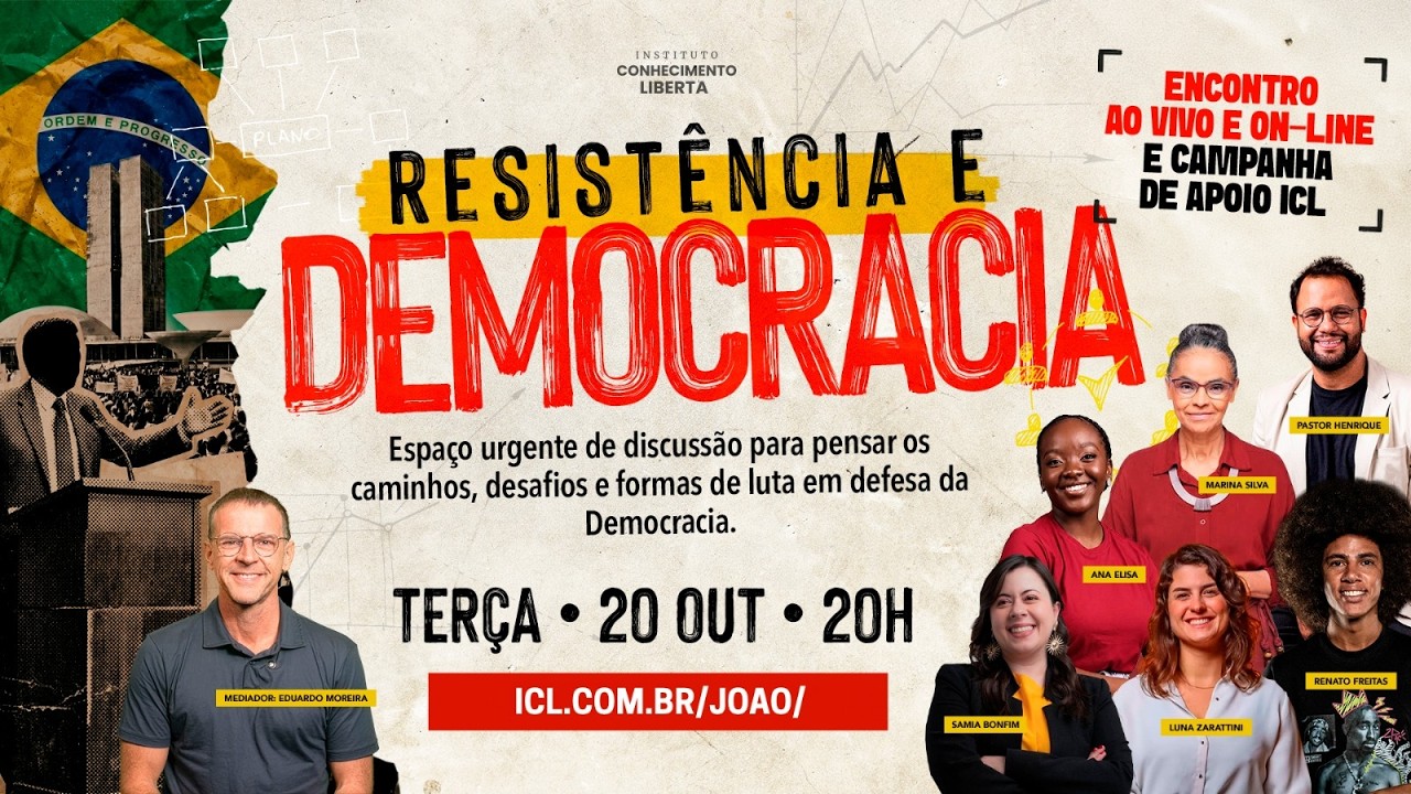 ENCONTRO AO VIVO: RESISTÊNCIA E DEMOCRACIA - 20/10 ÀS 20H