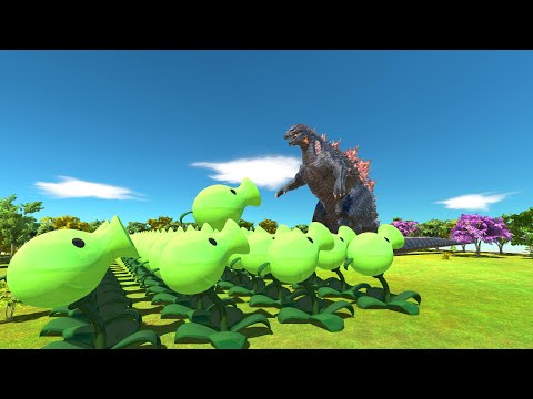 War Between Peashooter vs Gojira - Animal Revolt Battle Simulator