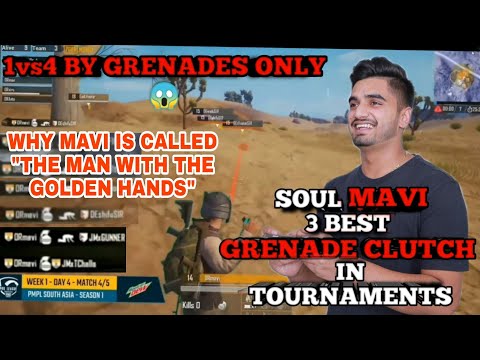 MAVI TOP 3 , 1vs4 CLUTCH with GRENADE in TOURNAMENTS | best grenade clutch by Mavi