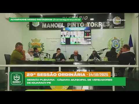 SESSÃO ORDINÁRIA NA CÂMARA MUNICIPAL DE IGUARACY PE, EM 14/10/2025