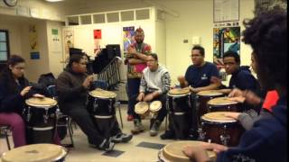 Teaching West African drumming to High School students 2