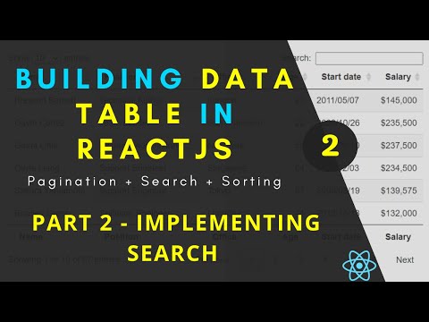 Building a data table in ReactJS  with pagination, search and sorting | Part 2 of 3 - Search