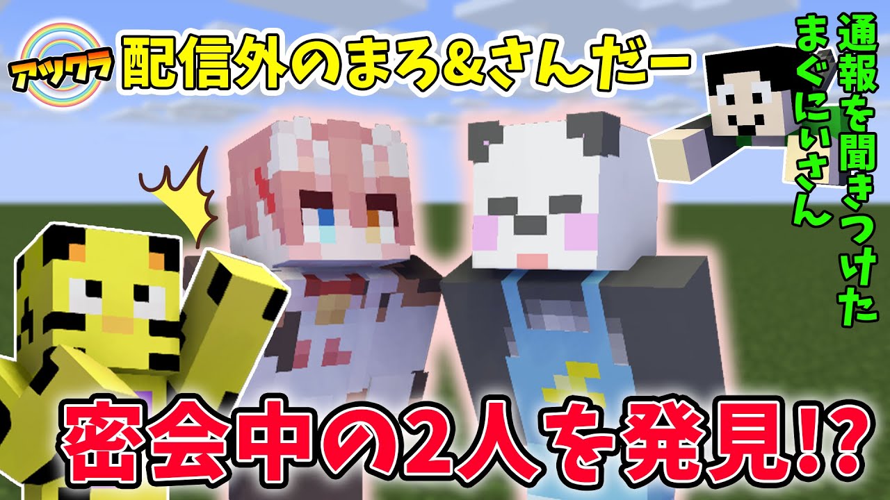 ✂まろ&さんだーの配信外密会を発見してしまい困惑するたいたいがまぐにぃに救援を求めるｗ【アツクラ切り抜き/たいたい/まぐにぃ/さかいさんだー/まろ/マイクラ】