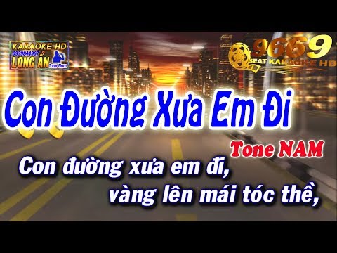 Karaoke Con Đường Xưa Em Đi | Tone Nam beat chuẩn | Nhạc sống LA STUDIO | Karaoke 9669