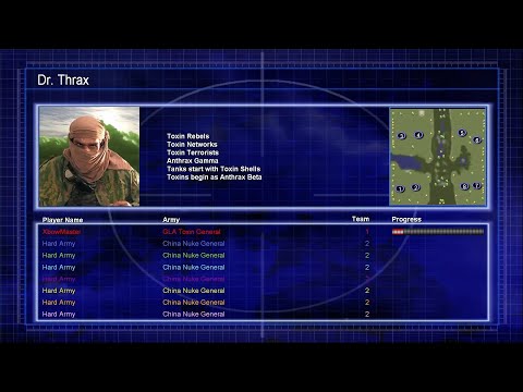 Command Conquer Generals Zero Hour Gla Toxin 1 vs 7 China Nuke Generals (Thru The Valley)