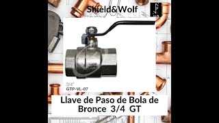 Llave de Paso de Bola de Bronce  3/4  GT