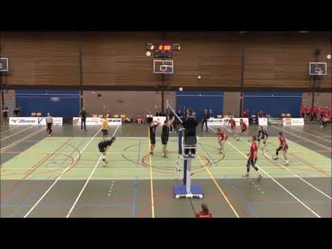 Eredivisie volleybal V.V.Prins HS1 tegen Zaanstad HS1 op 17 maart 2018 in Ede