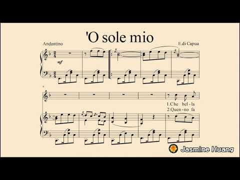 'O sole mio (F major) Piano + Sheet Music - YouTube