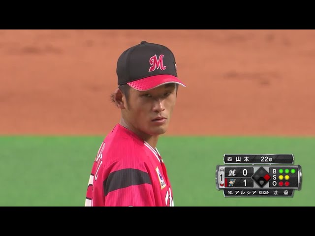 【1回裏】緊張の初マウンドでマリーンズ・山本がプロ初奪三振!! 2018/10/10 F-M