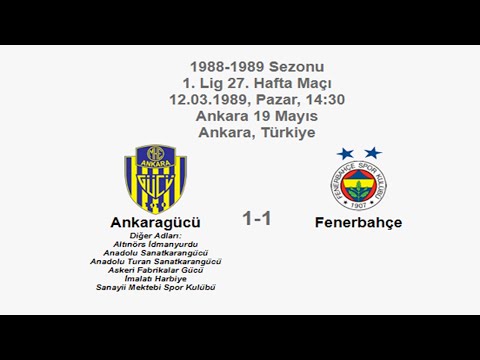 Ankaragücü 1-1 Fenerbahçe 12.03.1989 - 1988-1989 Turkish 1st League Matchday 27 (FB's Goal) (Ver. 2)