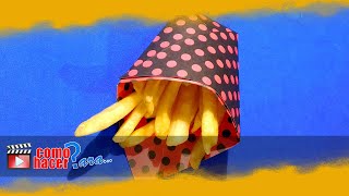 Como hacer un Envase o Cono de Papel para PAPAS FRITAS