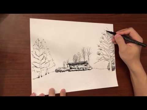 Sketch of Burchfield Park Pavilion in Holt, Michigan