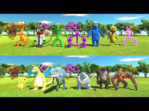 Team Charizard vs Team Rainbow Friends - Animal Revolt Battle Simulator