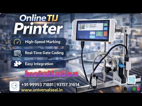 7 Inches Screen Size Online Printer with 12.7mm Printing Head, with Solvent Based Cartridge (Stands Included) - YouTube Video