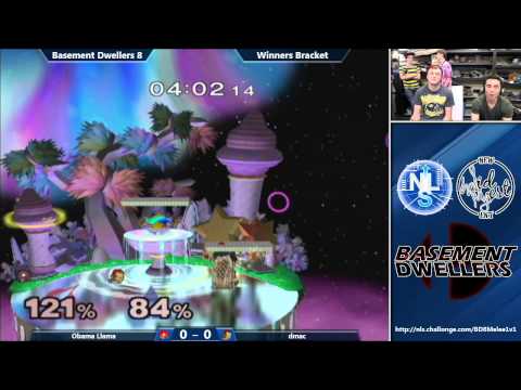 Basement Dwellers 8 Melee Singles Winners Bracket: Obama Llama (Samus) Vs. dmac (Ganon, Falcon)