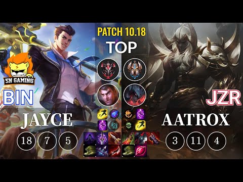 SN Bin Jayce vs Jzr Aatrox Top - KR Patch 10.18