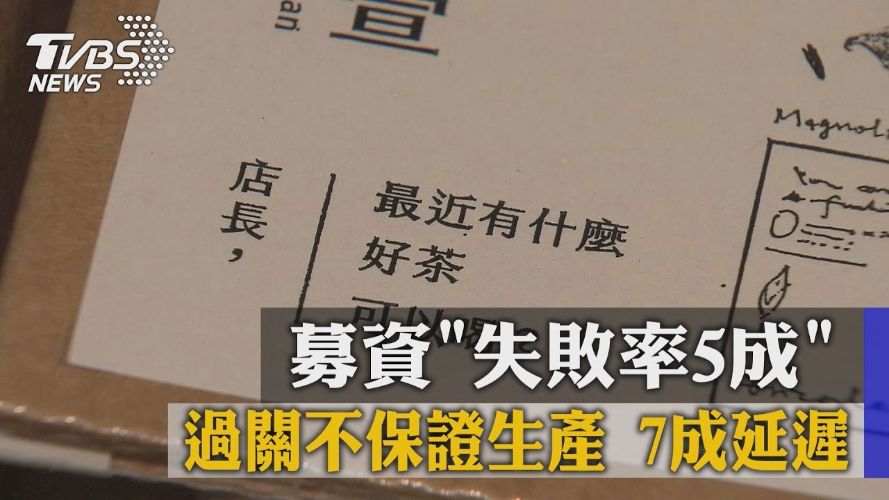 募資失敗率5成!過關不保證生產 7成延遲