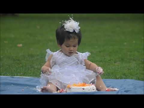 Ashima's first birthday cake smash